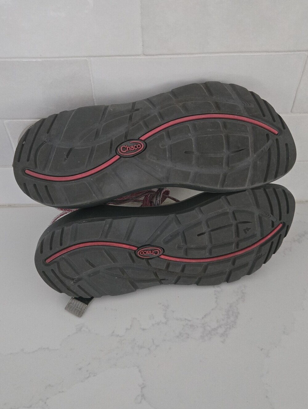 Chaco ZX/2 Classic Double Toe Strap Athletic Hiking Sandals Pink Gray Size 8 - Picture 7 of 8